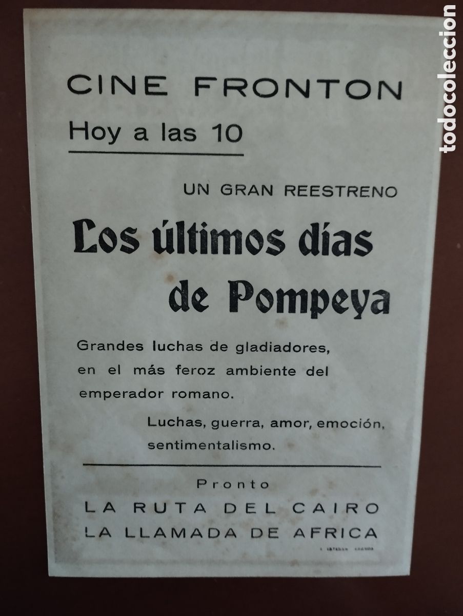 Cine: Folleto Programa de cine - LOS ULTIMOS DIAS DE POMPEYA - Foto 2