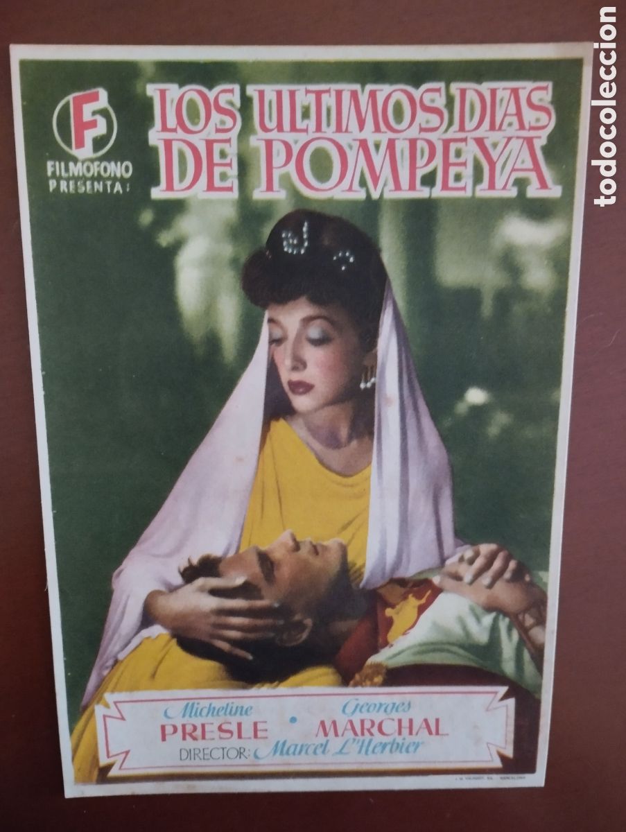 Cine: Folleto Programa de cine - LOS ULTIMOS DIAS DE POMPEYA