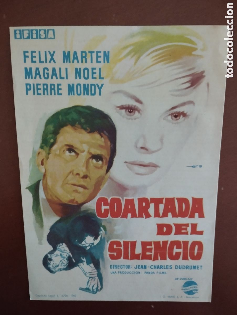 Cine: Folleto Programa de cine - COARTADA DE SILENCIO