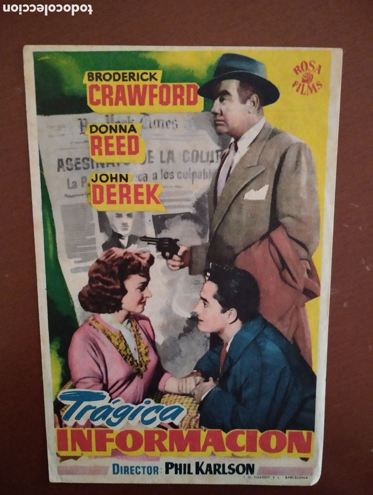 Cine: Folleto Programa de cine - TRAGICA INFORMACI&Oacute;N