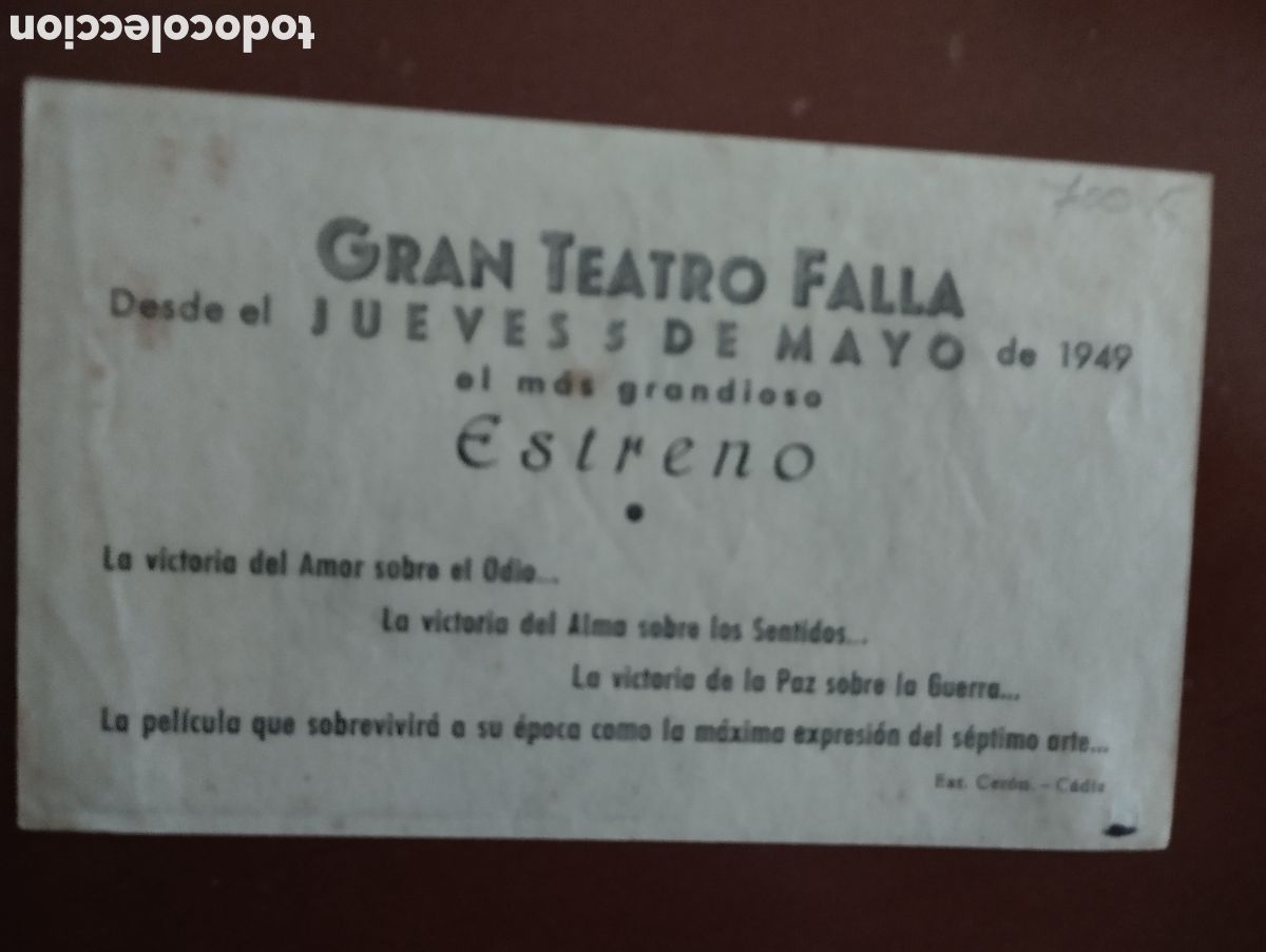 Cine: Folleto Programa de cine - FABIOLA - Foto 2