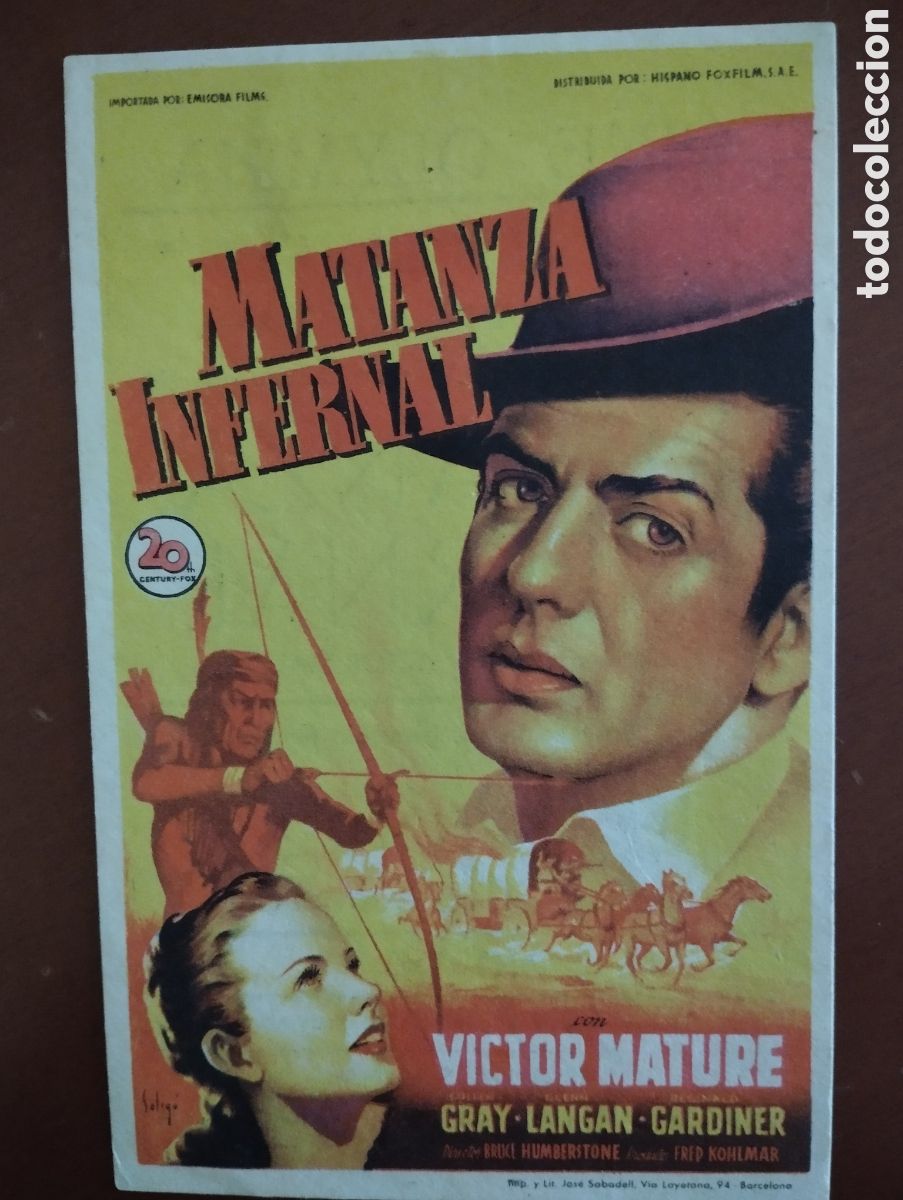 Cine: Folleto Programa de cine - MATANZA INFERNAL