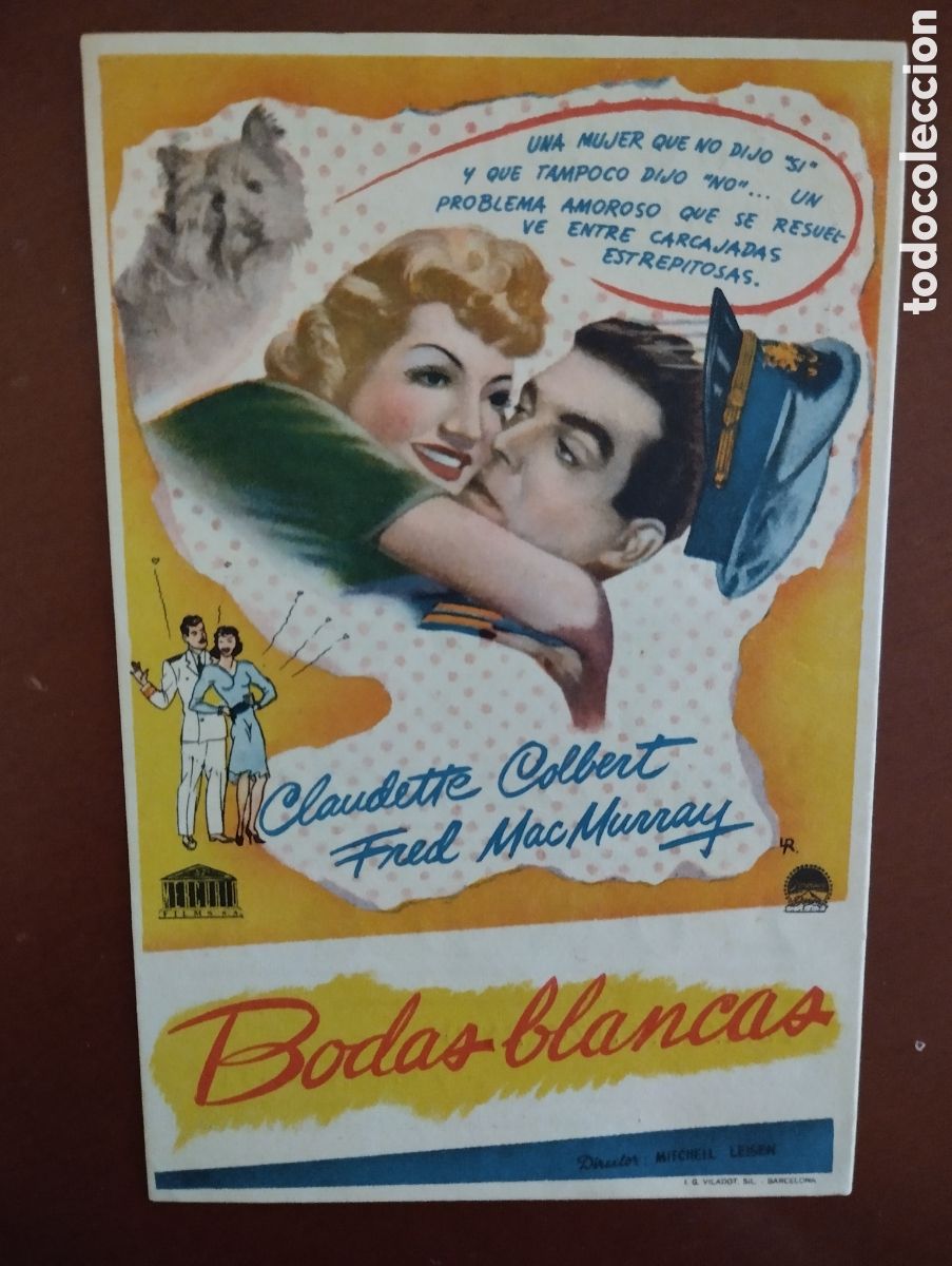 Cine: Folleto Programa de cine - BODAS BLANCAS