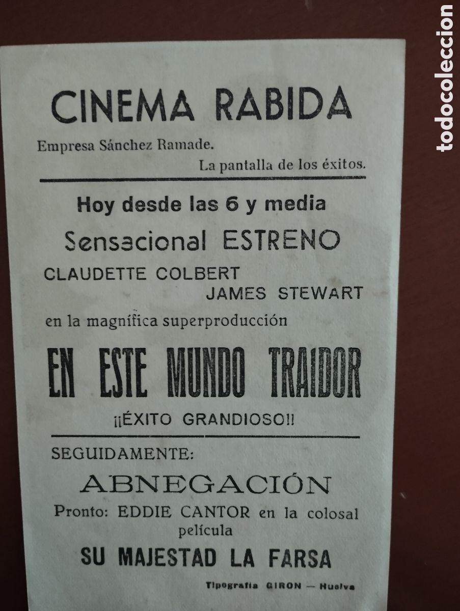Cine: Folleto Programa de cine - EN ESTE MUNDO TRAIDOR - Foto 2