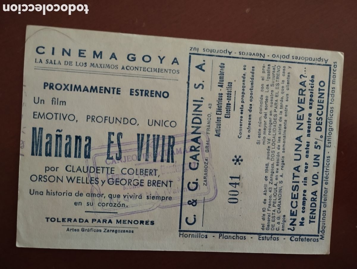 Cine: Folleto Programa de cine - MA&Ntilde;ANA ES VIVIR - Foto 2