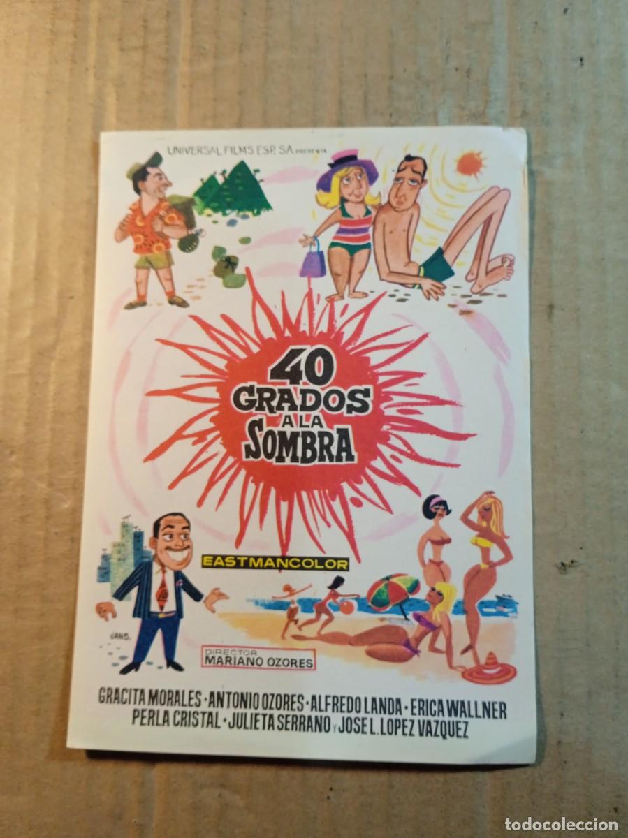 Cine: FOLLETO DE MANO SIN PUBLICIDAD 40 GRADOS A LA SOMBRA