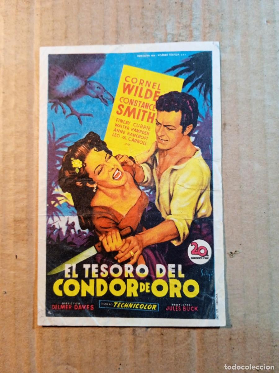 Cine: FOLLETO DE MANO SIN PUBLICIDAD EL TESORO DEL CONDOR DE ORO