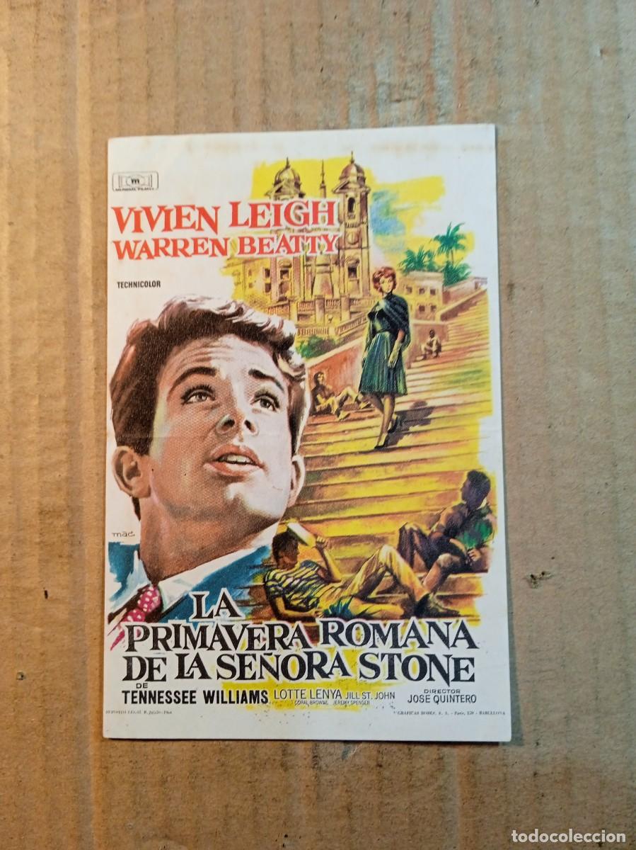 Cine: FOLLETO DE MANO SIN PUBLICIDAD LA PRIMAVERA ROMANA DE LA SE&Ntilde;ORA STONE
