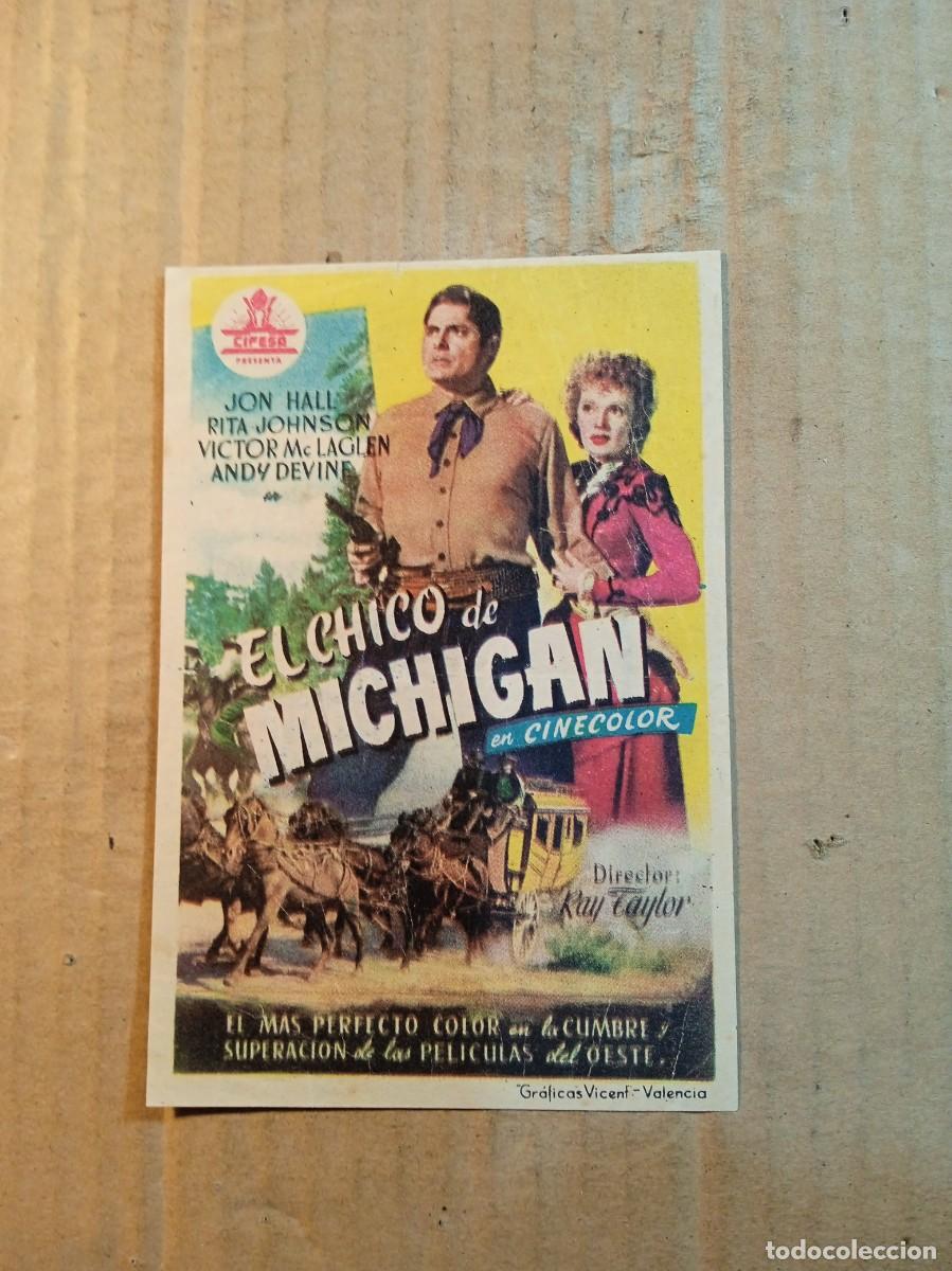 Cine: FOLLETO DE MANO SIN PUBLICIDAD EL CHICO DE MICHIGAN