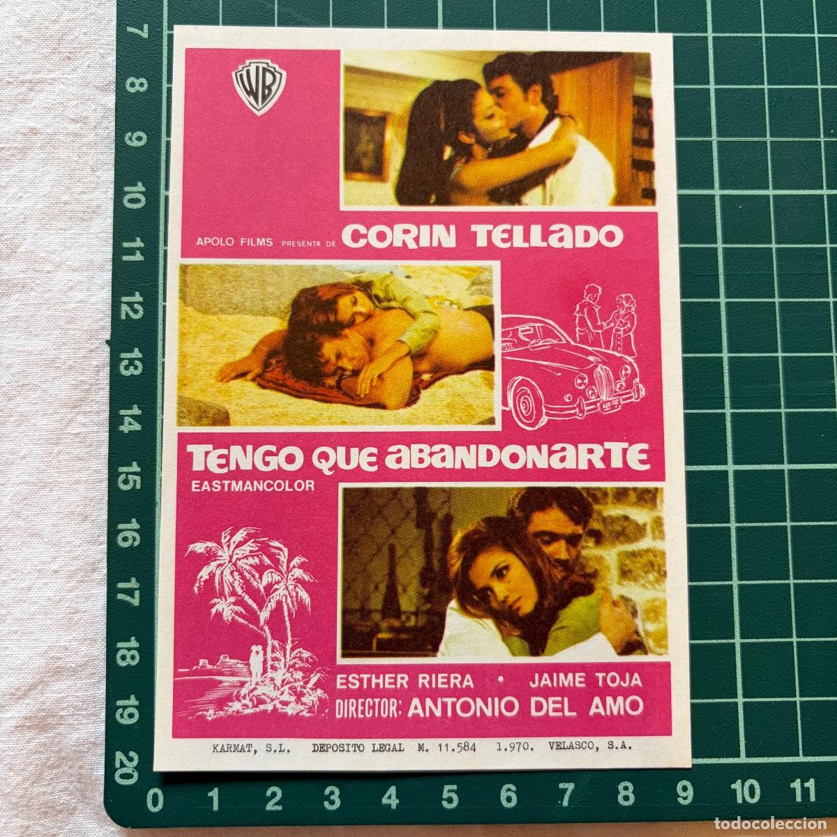 Cine: Programa de cine folleto de mano pelicula. Tengo que abandonarte.