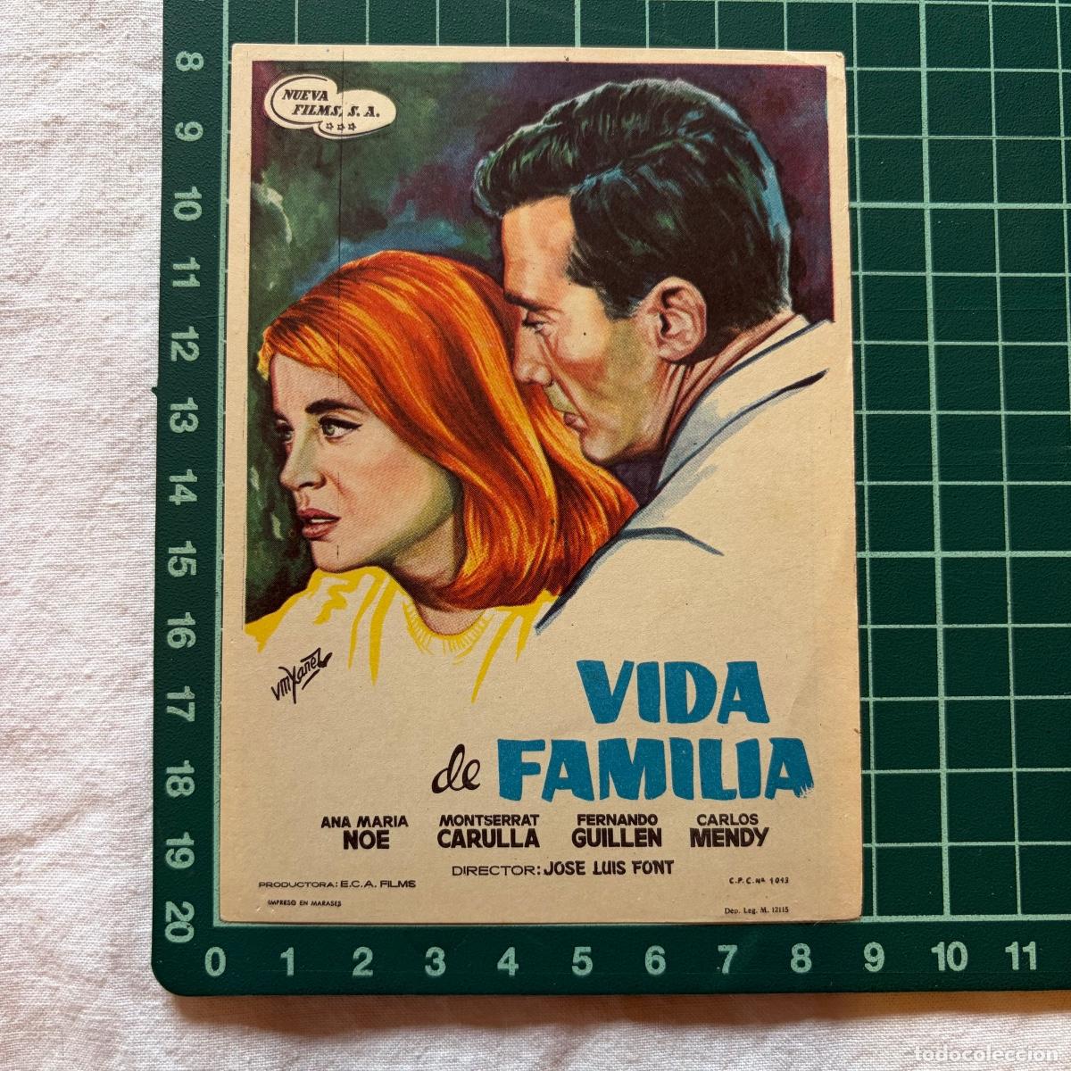 Cine: Programa de cine folleto de mano pelicula. Vida de familia.