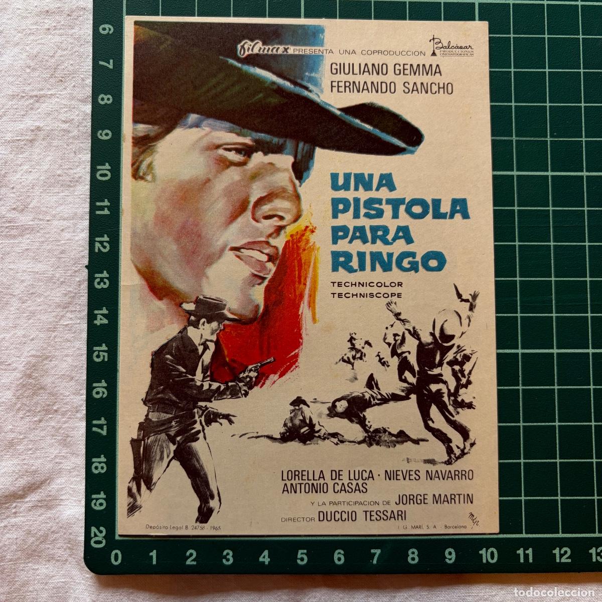 Cine: Programa de cine folleto de mano pelicula. Una pistola para Ringo