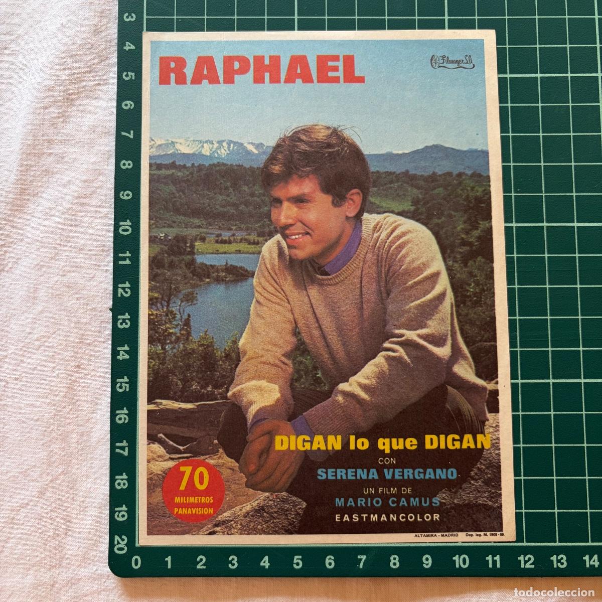 Cine: Programa de cine folleto de mano pelicula. Digan lo que digan Raphael