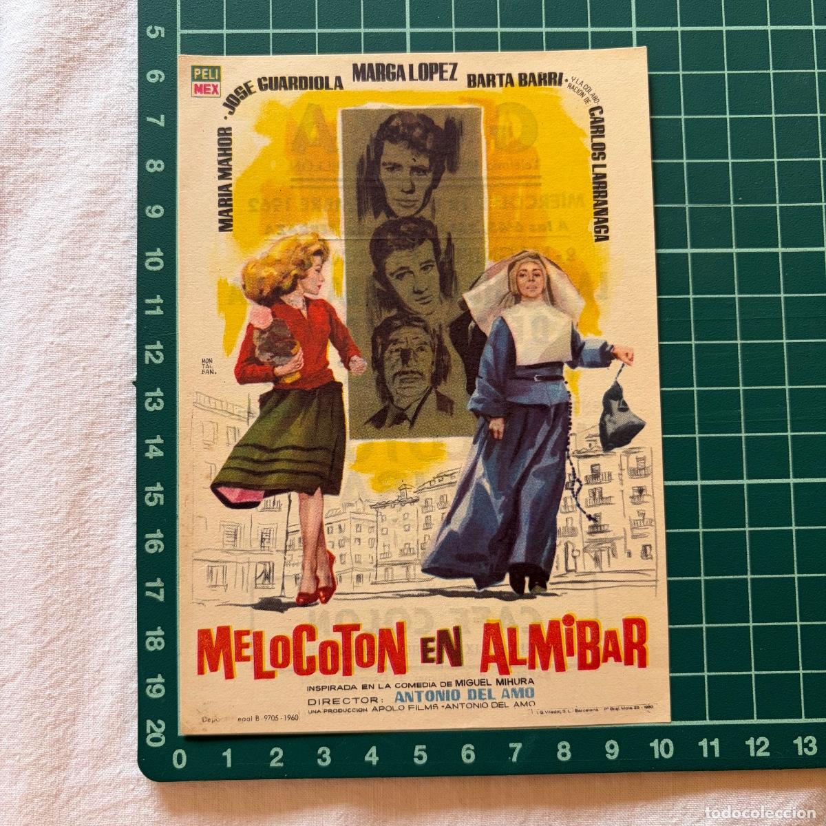 Cine: Programa de cine folleto de mano pelicula. Melocot&oacute;n en alm&iacute;bar. Goya 1962 Castell&oacute;n