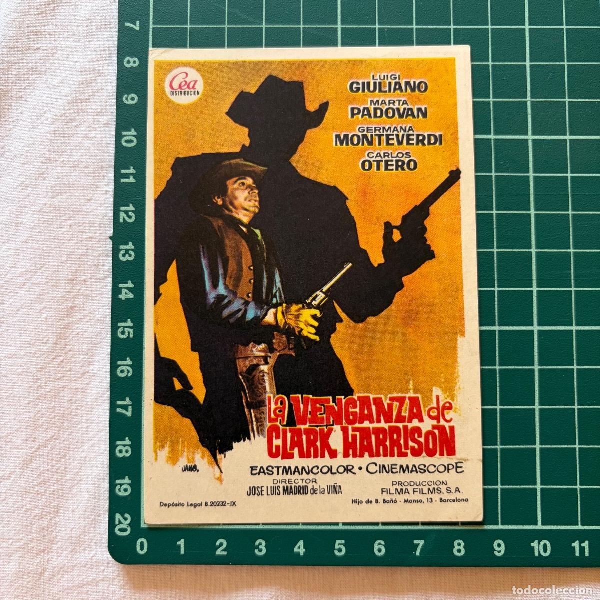 Cine: Programa de cine folleto de mano pelicula. La venganza de Clark Harrison