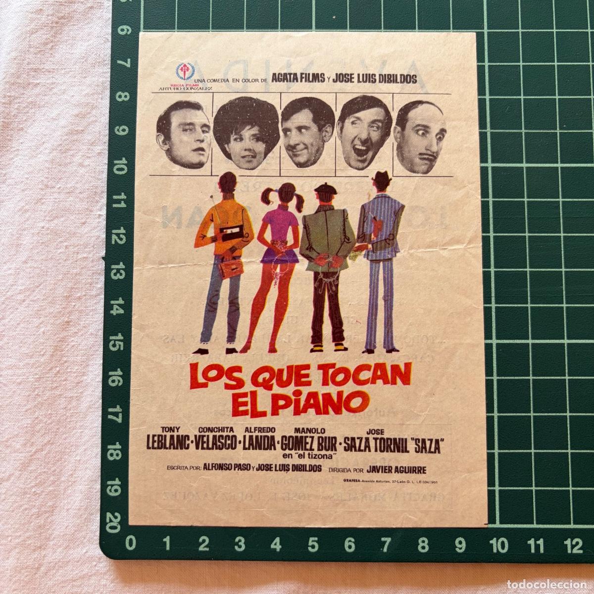 Cine: Programa de cine folleto de mano pelicula. Los que tocan el piano avenida 1968 Castell&oacute;n