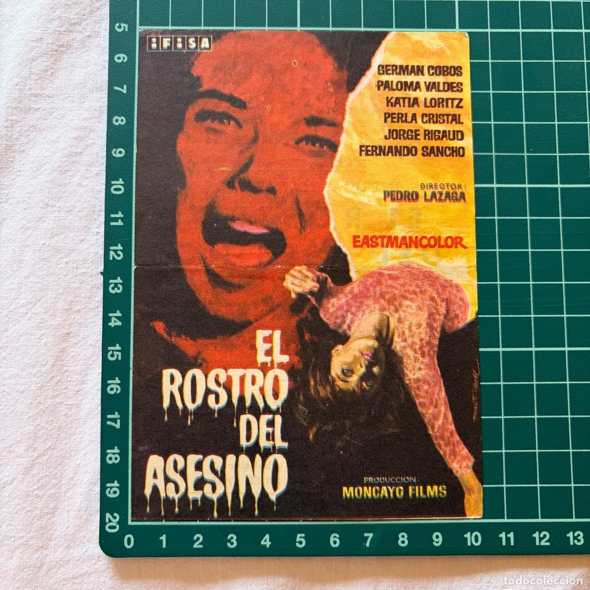 Cine: Programa de cine folleto de mano pelicula. El rostro de asesino Rex, 1966 Castell&oacute;n
