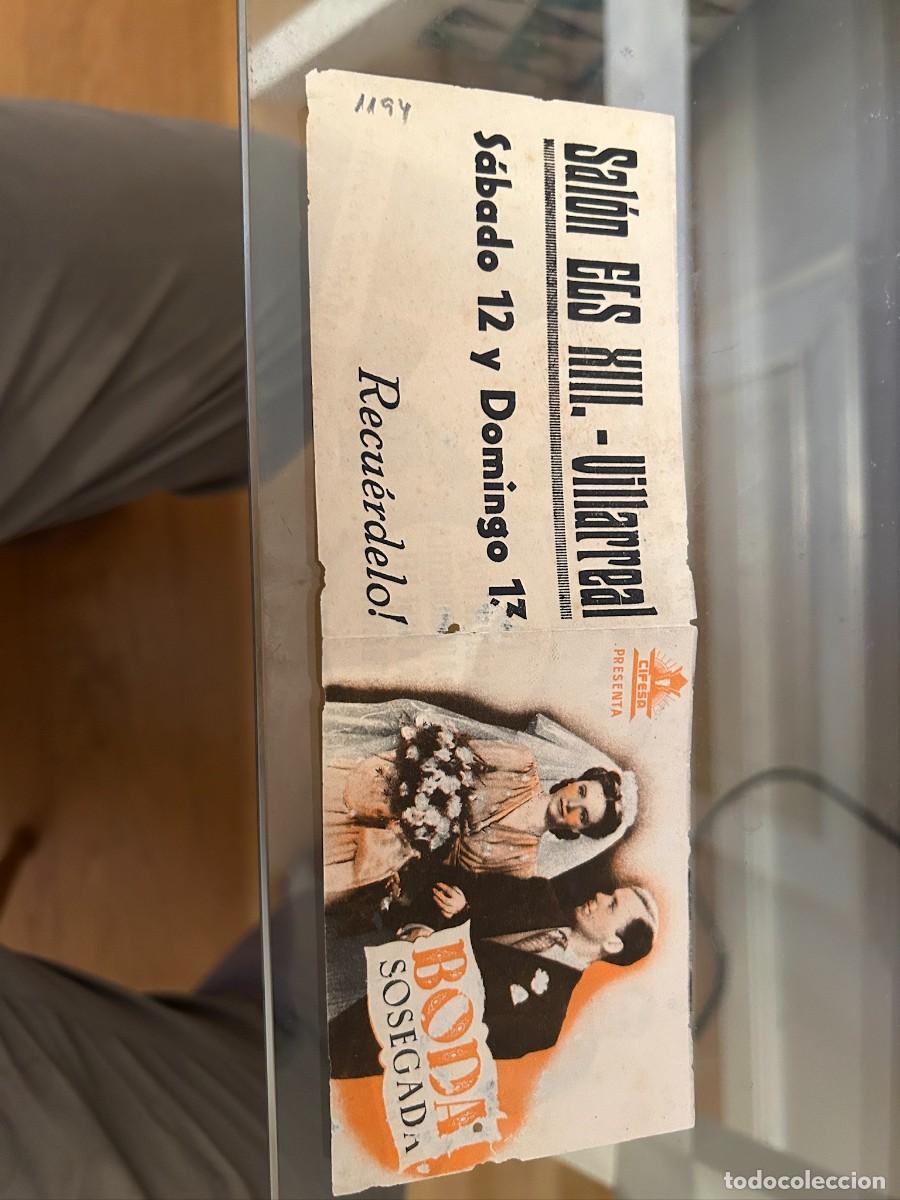 Cine: 1194 boda sosegada salon els XIII VILLARREAL CON PUBLICIDAD BUEN ESTADO