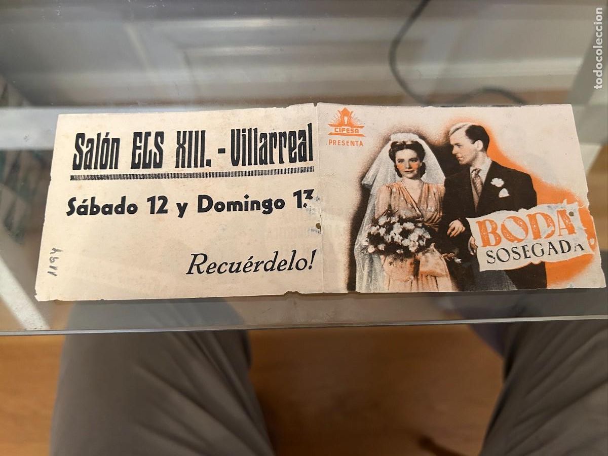 Cine: 1194 boda sosegada salon els XIII VILLARREAL CON PUBLICIDAD BUEN ESTADO