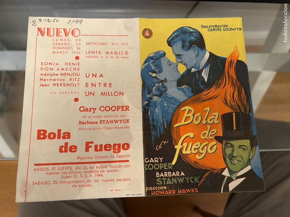 Cine: 1199 BOLA DE FUEGO NUEVO BARCELONA CON PUBLICIDAD BUEN ESTADO