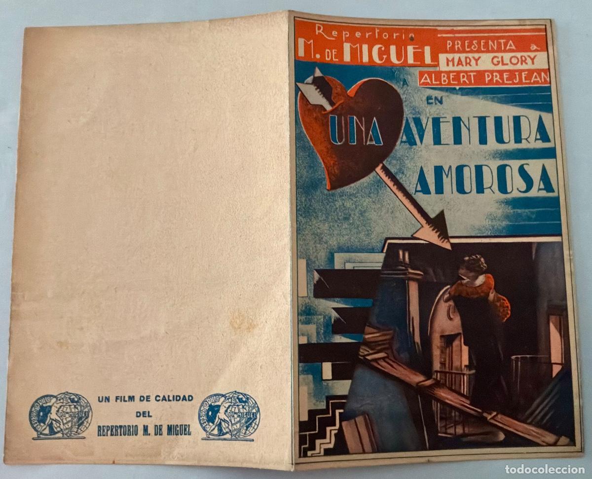 Cine: PROGRAMA CINE UNA AVENTURA AMOROSA, MARY GLORY, ALBERT PREJEAN, SIN PUBLICIDAD, A&Ntilde;OS 30&acute;S