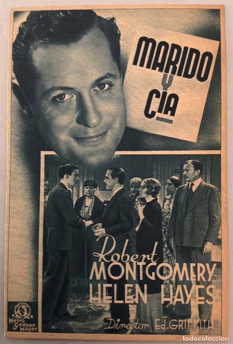 Cine: PROGRAMA CINE MARIDO Y CIA, ROBERT MONTGOMERY, HELEN HAYES, SIN PUBLICIDAD, A&Ntilde;OS 40&acute;S