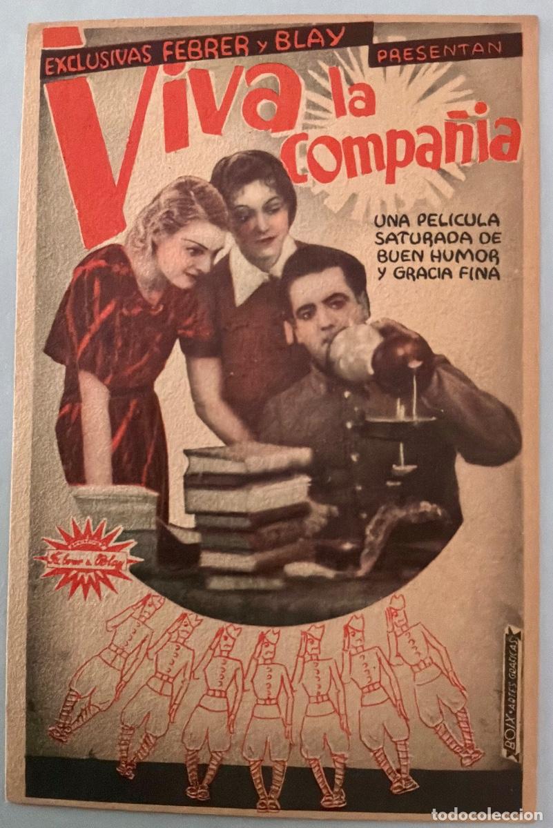 Cine: PROGRAMA CINE VIVA LA COMPA&Ntilde;&Iacute;A, EXCLUSIVAS FEBRER Y BLAY, SIN PUBLICIDAD, A&Ntilde;OS 30&acute;S
