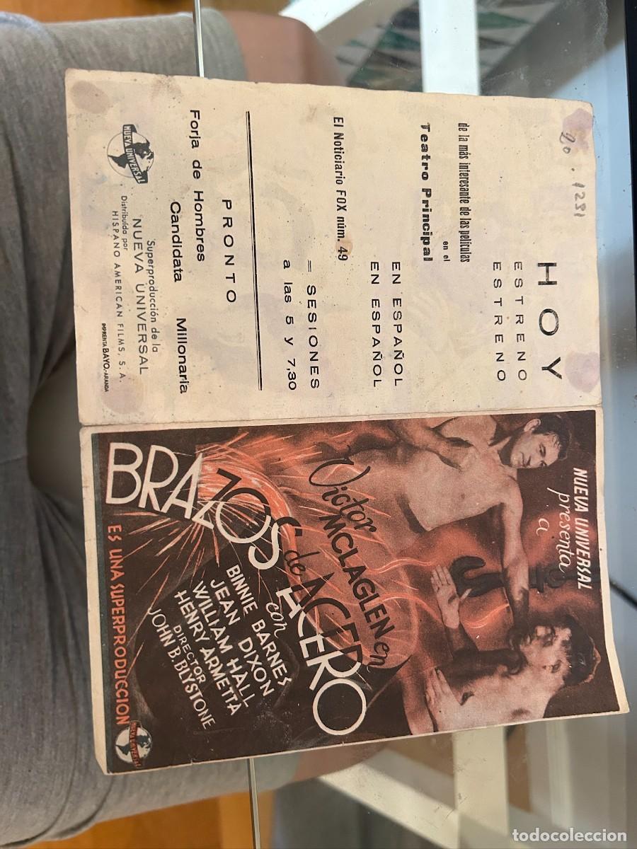Cine: 1231 BRAZOS DE ACERO TEATRO PRINCIPAL ARANDA CON PUBLICIDAD BUEN ESTADO