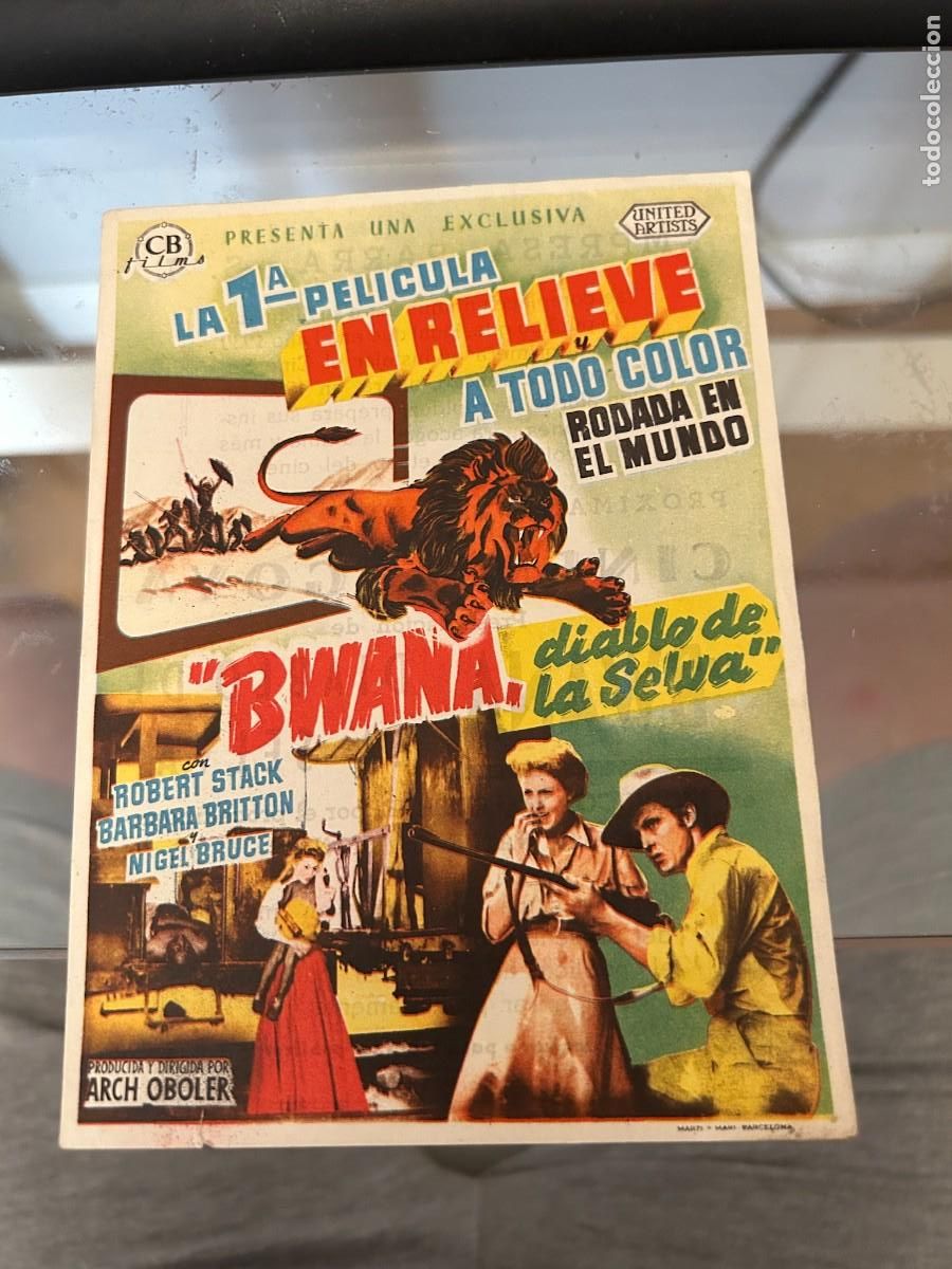 Cine: 1305 &rdquo;BWANA, DIABLO DE LA SELVA&rdquo; CINEMA GOYA ZARAGOZA BUEN ESTADO CON PUBLICIDAD