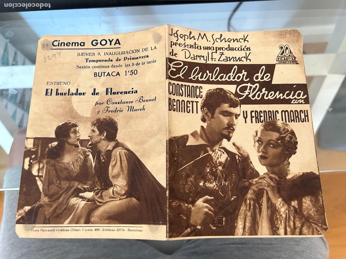 Cine: 1294 EL BURLADOR DE FLORENCIA CINEMA GOYA BARCELONA CON PUBLICIDAD BUEN ESTADO
