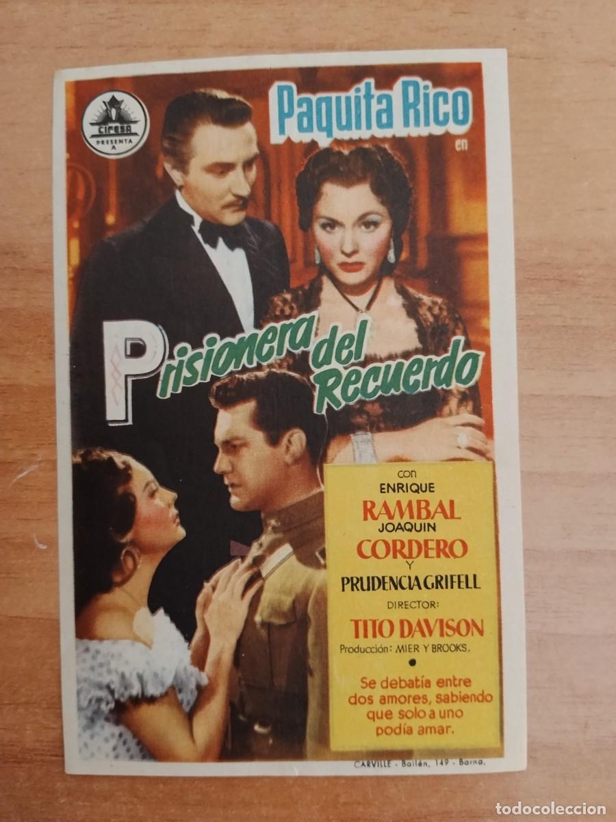 Cine: ROSA-PROGRAMA DE LA PELICULA --PRISIONERA DEL RECUERDO ct