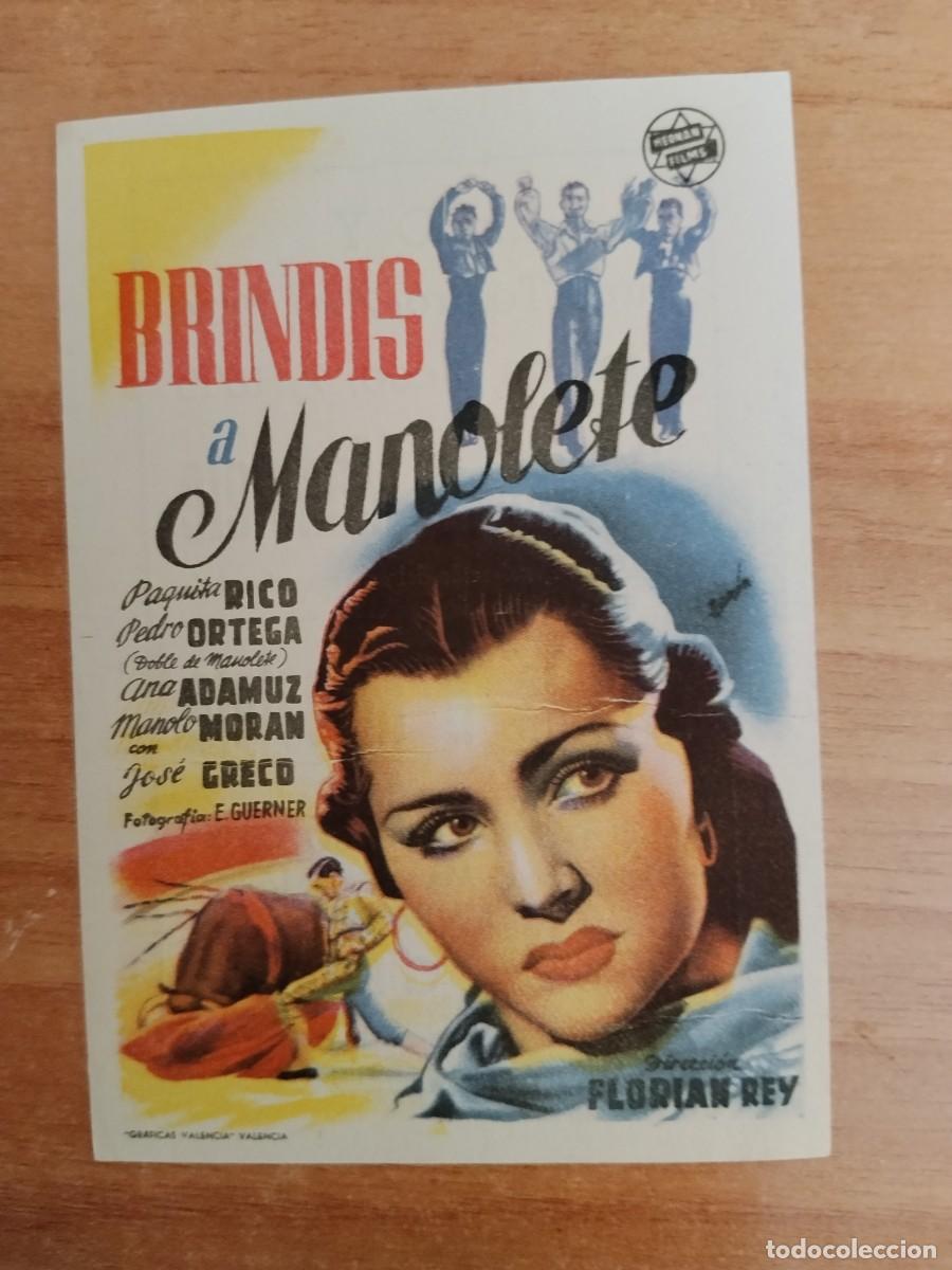 Cine: ROSA-PROGRAMA DE LA PELICULA --BRINDIS A MANOLETE
