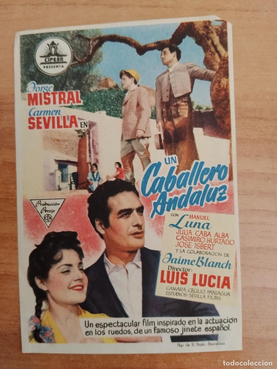 Cine: ROSA-PROGRAMA DE LA PELICULA --UN CABALLERO ANDALUZ