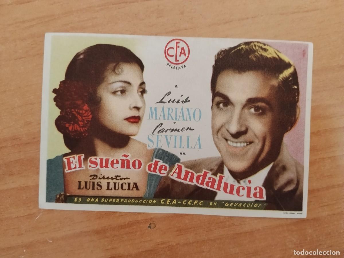 Folhetos de m&atilde;o de filmes antigos de cinema: ROSA-PROGRAMA DE LA PELICULA --EL SUE&Ntilde;O DE ANDALUCIA