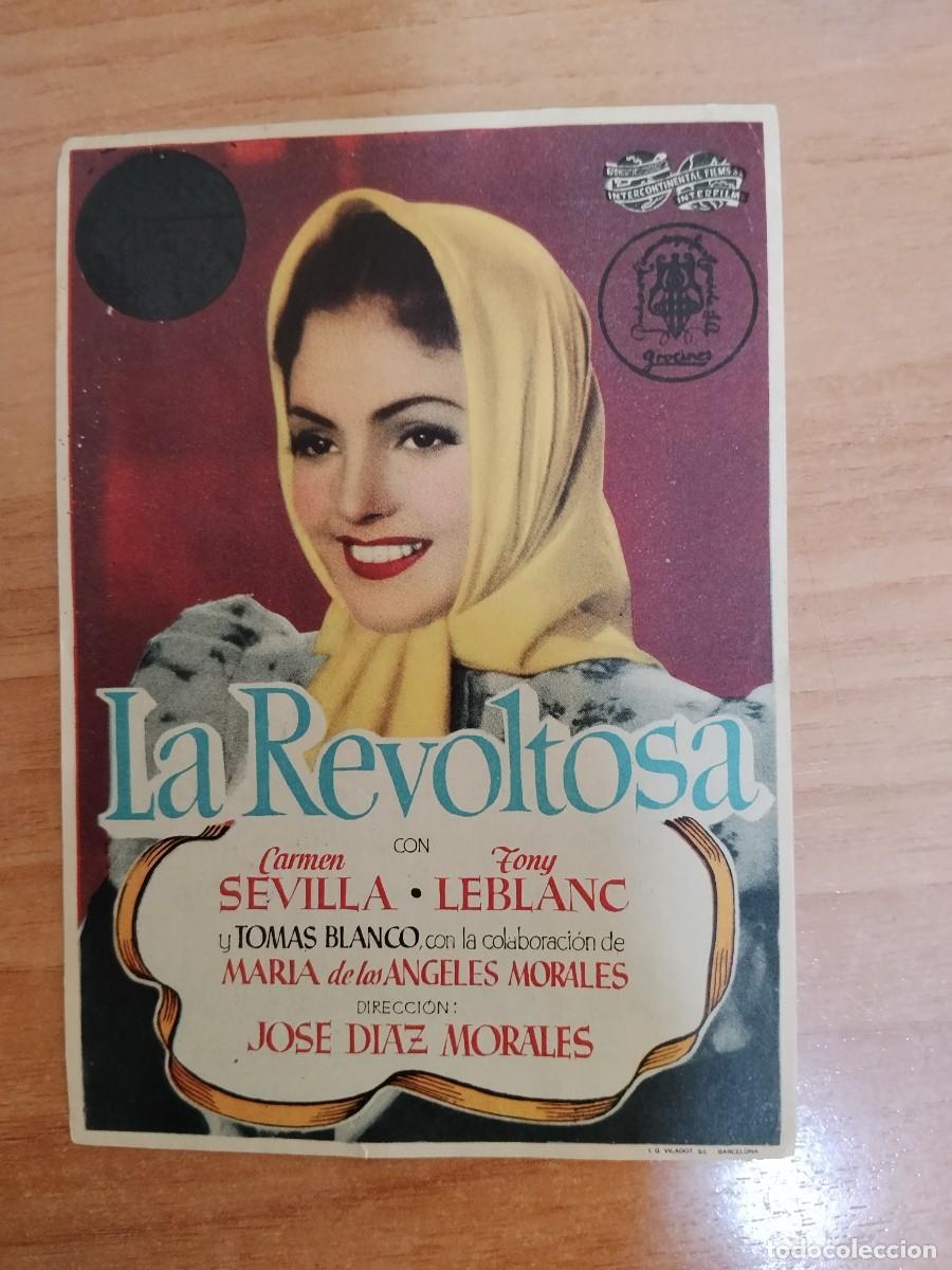 Folhetos de m&atilde;o de filmes antigos de cinema: ROSA-PROGRAMA DE LA PELICULA --LA REVOLTOSA ct