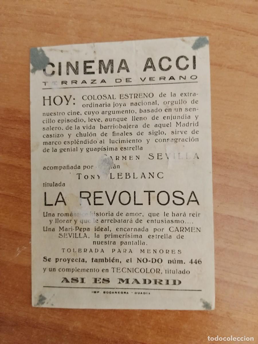 Cine: ROSA-PROGRAMA DE LA PELICULA --LA REVOLTOSA ct - Foto 2