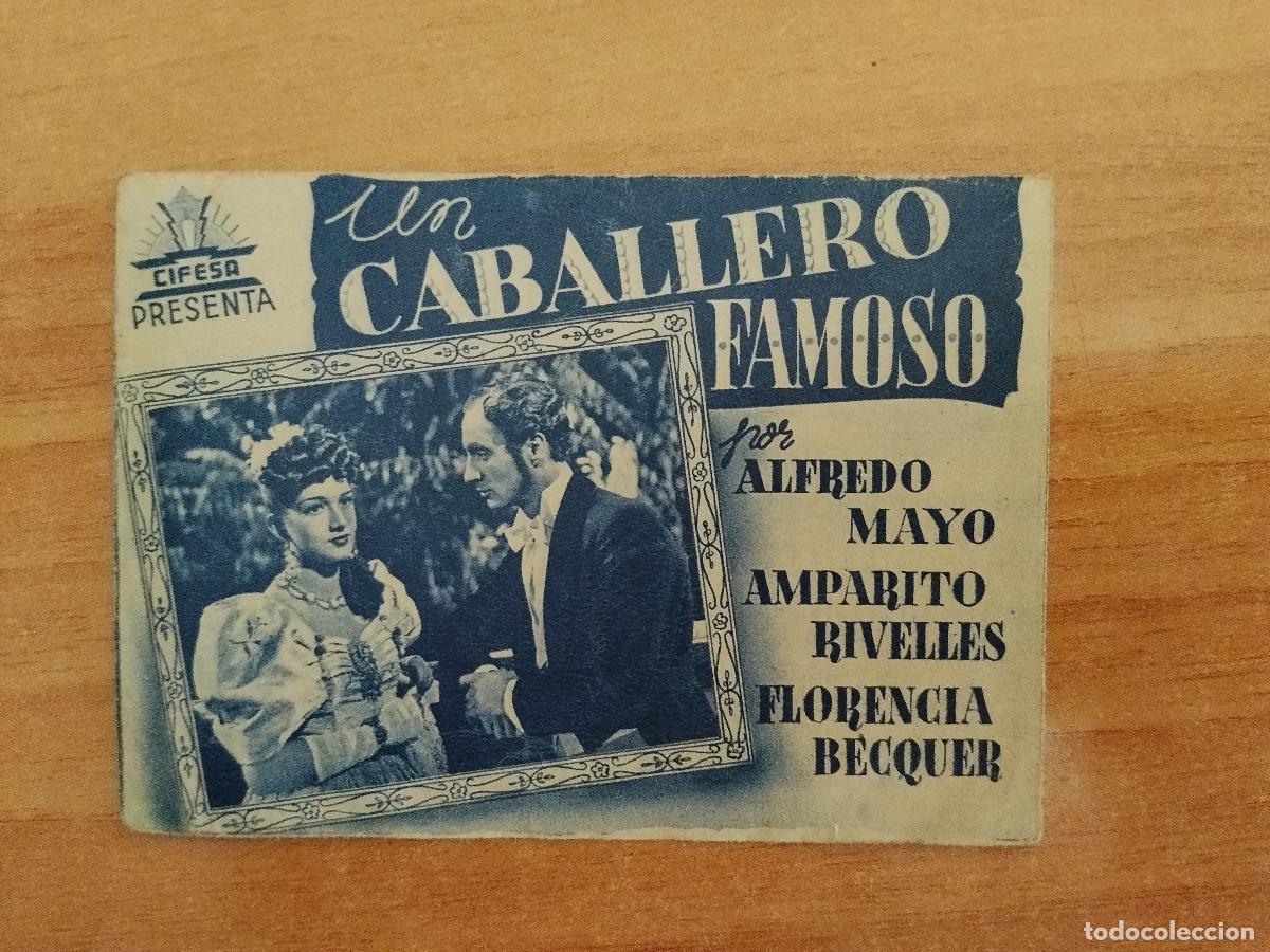 Cine: ROSA-PROGRAMA DE LA PELICULA --UN CABALLERO FAMOSO (azul)