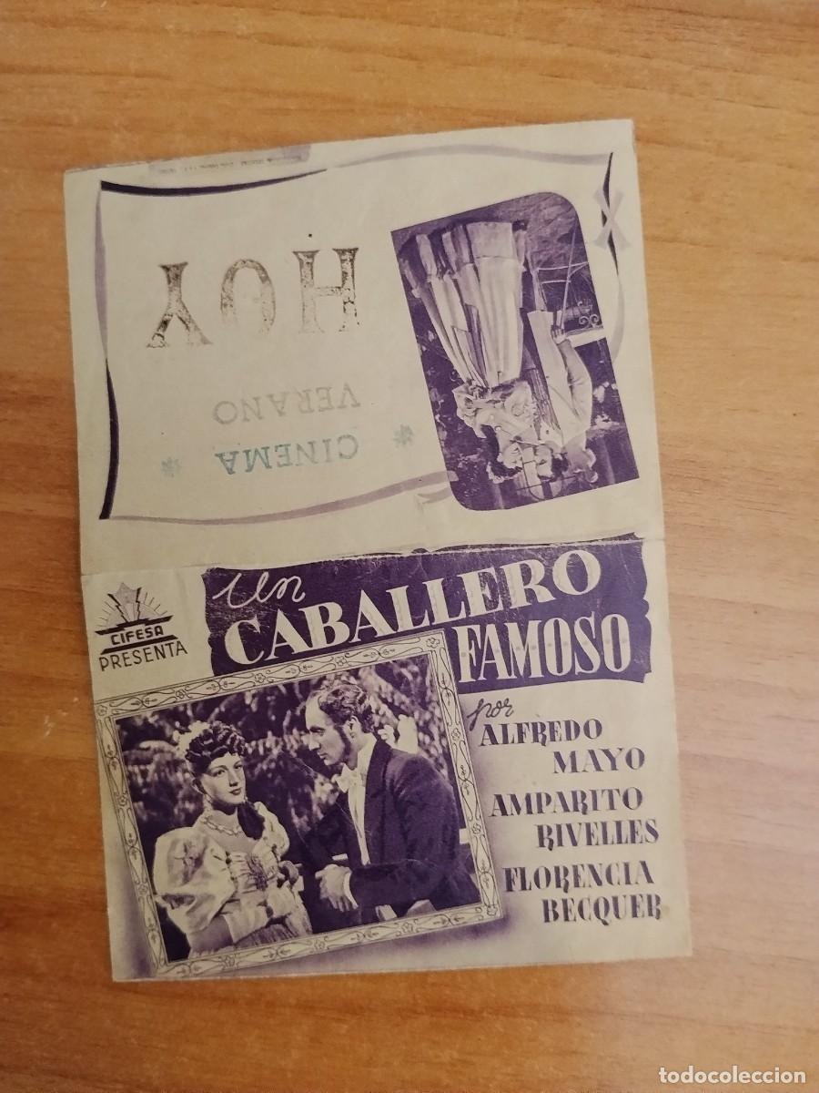 Cine: ROSA-PROGRAMA DE LA PELICULA --UN CABALLERO FAMOSO (violeta)