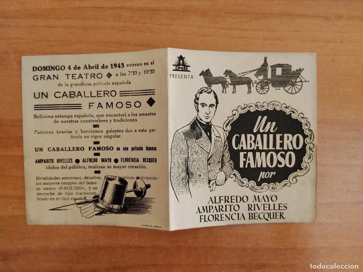 Cine: ROSA-PROGRAMA DE LA PELICULA --UN CABALLERO FAMOSO