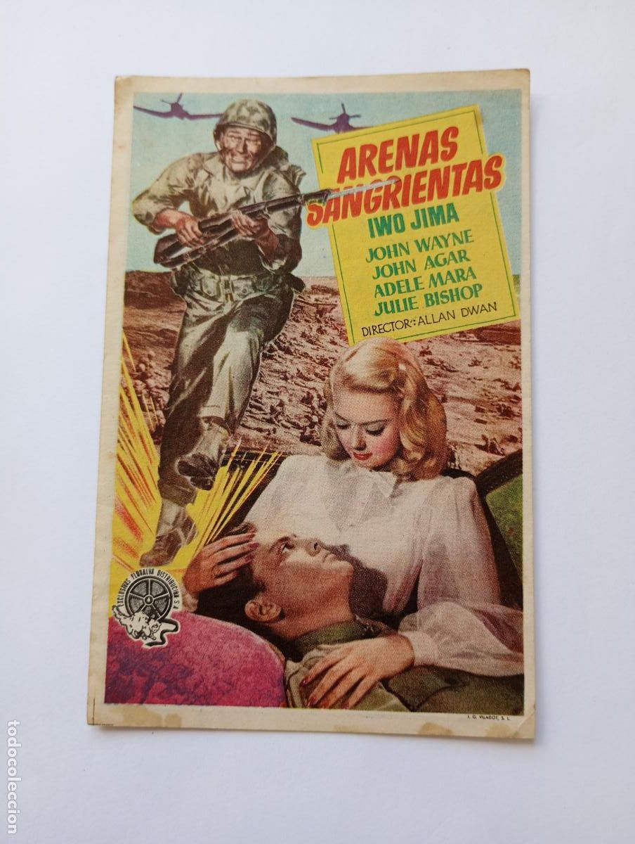 Cine: PROGRAMA FOLLETO DE CINE ARENAS SANGRIENTAS. TEATRO TRUEBA A&Ntilde;OS 50. TDKP30B