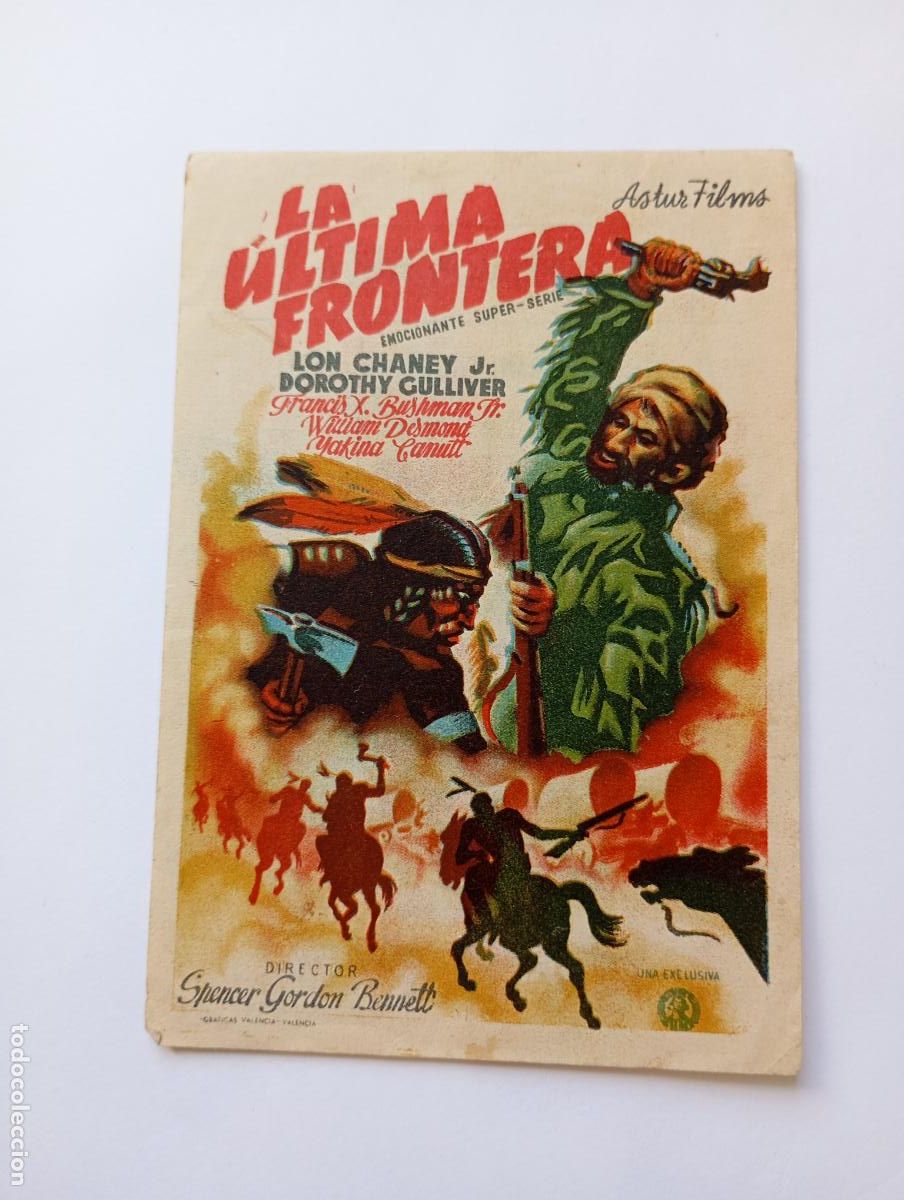 Cine: PROGRAMA FOLLETO DE CINE LA &Uacute;LTIMA FRONTERA. CINE FILARM&Oacute;NICA. A&Ntilde;OS 50. TDKP30B