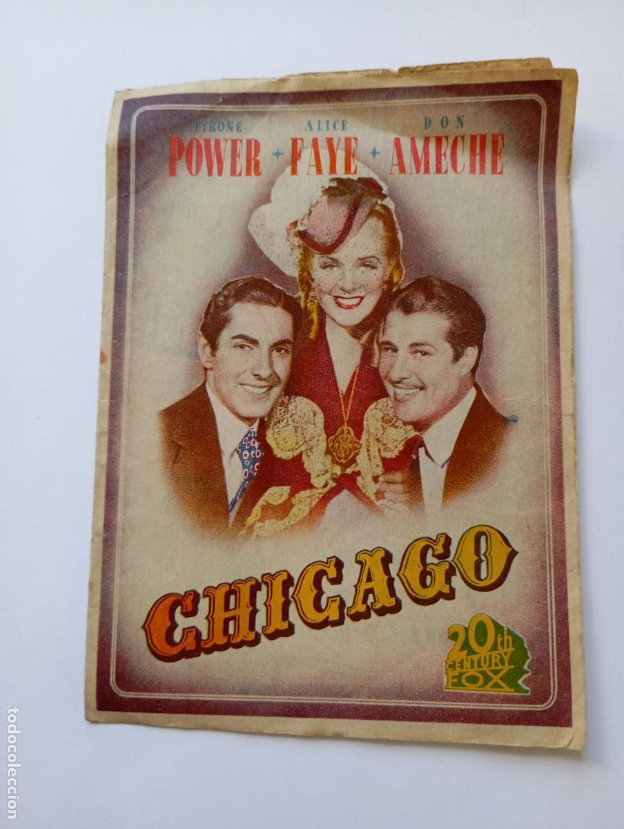 Cine: PROGRAMA FOLLETO DE CINE CHICAGO. FYRONE POWER. TEATRO LICEO. TDKP30B