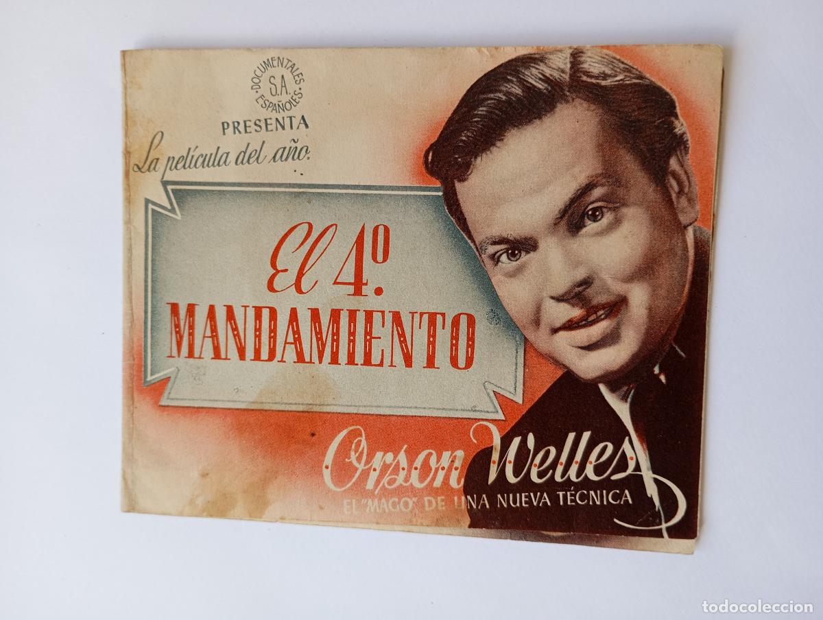 Cine: PROGRAMA FOLLETO DE CINE EL 4&ordm; MANDAMIENTO. ORSON WELLES. TDKP30B