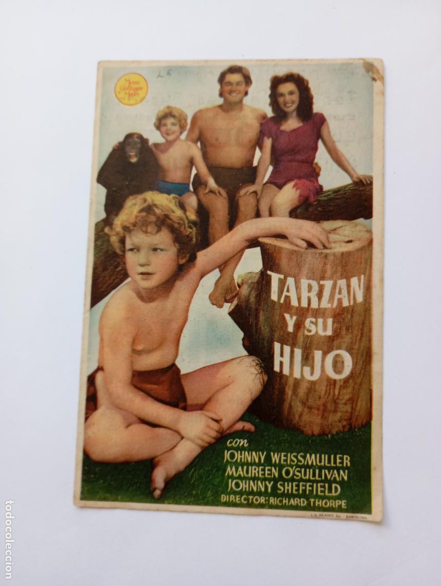 Cine: PROGRAMA FOLLETO DE CINE TARZ&Aacute;N Y SU HIJO. TEATRO CAMPOS EL&Iacute;SEOS. TDKP30B