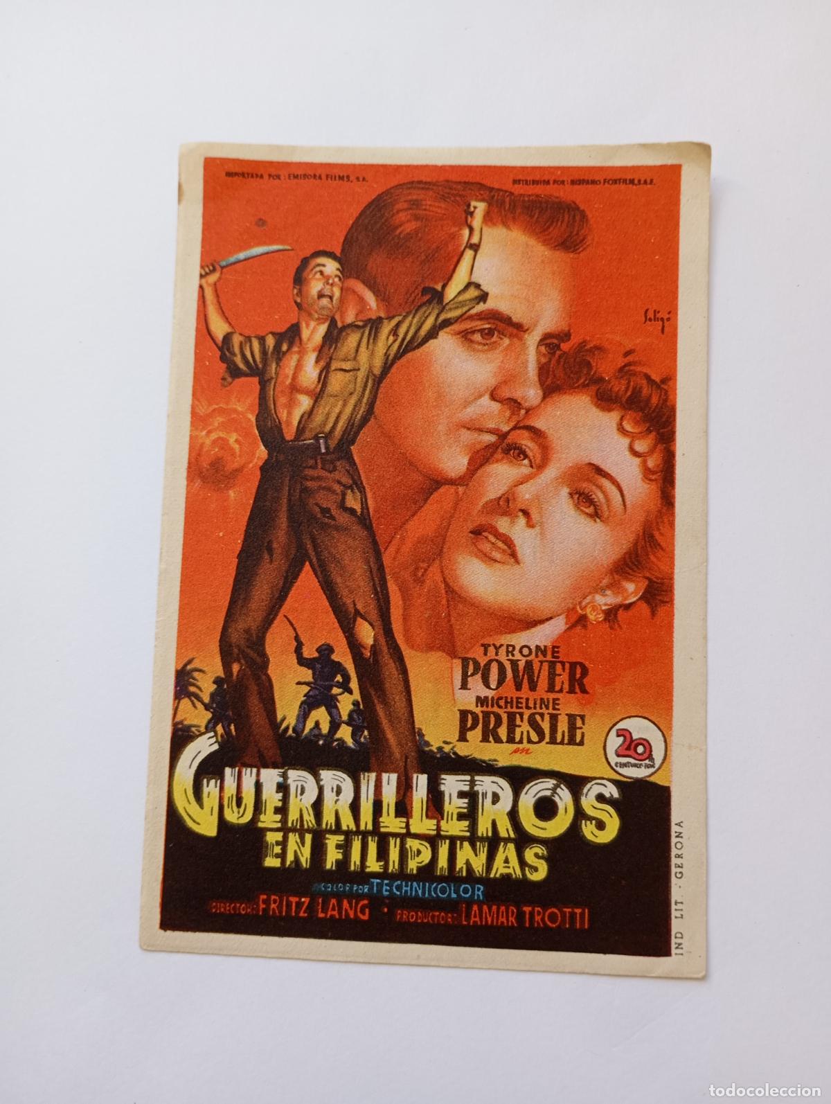 Cine: PROGRAMA FOLLETO DE CINE GUERRILLEROS EN FILIPINAS. TYRONE POWER TEATRO TRUEBA. TDKP30B