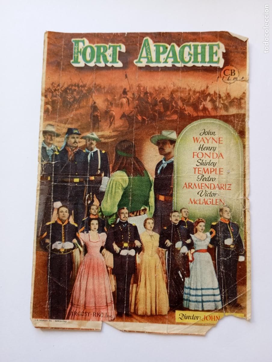 Cine: PROGRAMA FOLLETO DE CINE FORT APACHE. JOYN WAYNE. 1948. RIALTO SANTO DOMINGO. TDKP30B