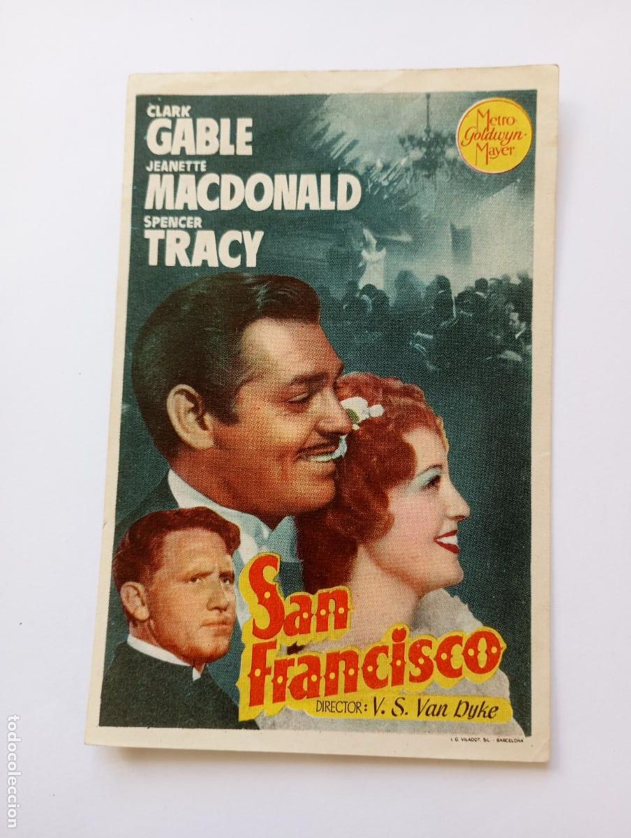 Cine: PROGRAMA FOLLETO DE CINE SAN FRANCISCO. CLARK GABLE. CINE AVENIDA 1950. TDKP30B