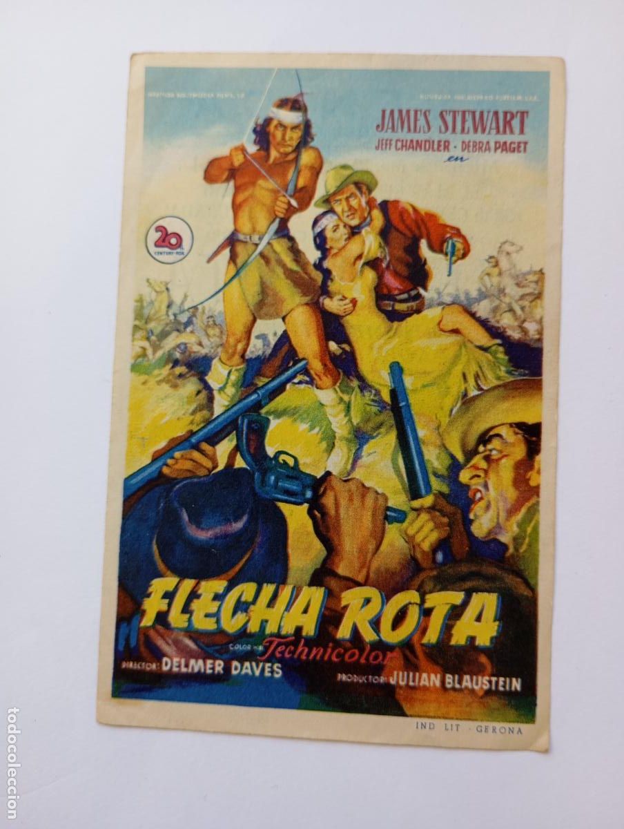 Cine: PROGRAMA FOLLETO DE CINE FLECHA ROTA. JAMES STEWART. CINE AVENIDA 1951. TDKP30B