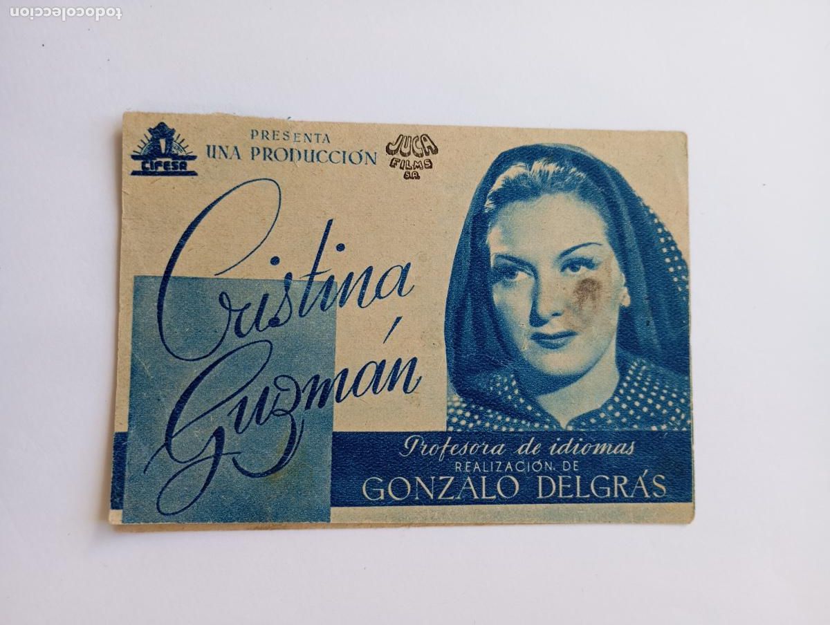 Cine: PROGRAMA FOLLETO DE CINE CRISTINA GUZM&Aacute;N. TEATRO CALCEATENSE 1945. TDKP30B