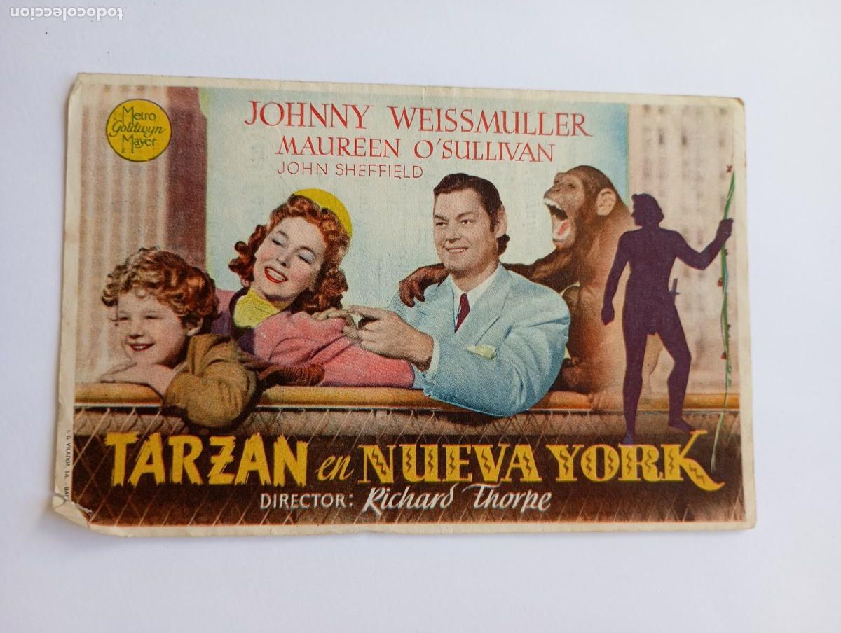 Cine: PROGRAMA FOLLETO DE CINE TARZ&Aacute;N EN NUEVA YORK. TEATRO BRET&Oacute;N DE LOS HERREROS LOGRO&Ntilde;O 1947. TDKP30B